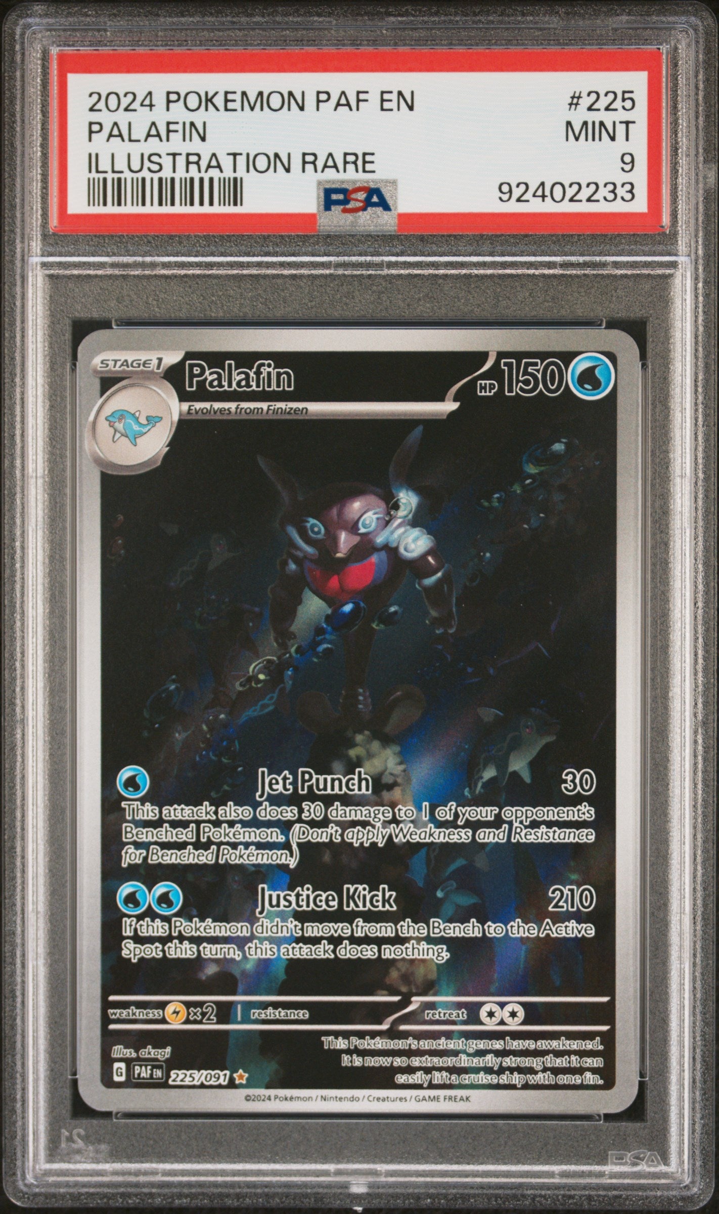 2024 Pokemon Paf En-Paldean Fates Palafin #225 PSA 9