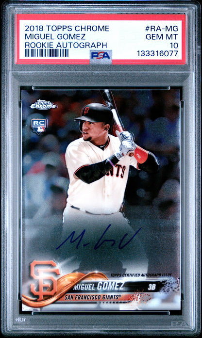 2018 Topps Chrome #RA-MG Miguel Gomez Rookie Auto PSA 10 133316077