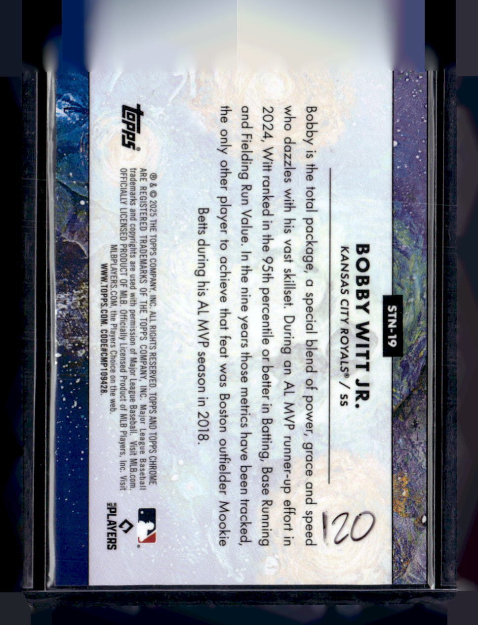 2025 Topps Chrome Cosmic #STN-19 Bobby Witt Jr. Stars in the Night
