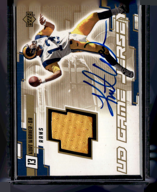 2000 Upper Deck #KW-A Kurt Warner UD Game Jersey Autographed Gold