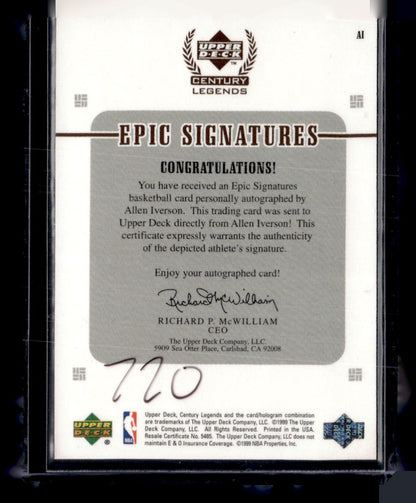 1998-99 Upper Deck Century Legends #AI Allen Iverson Epic Signatures