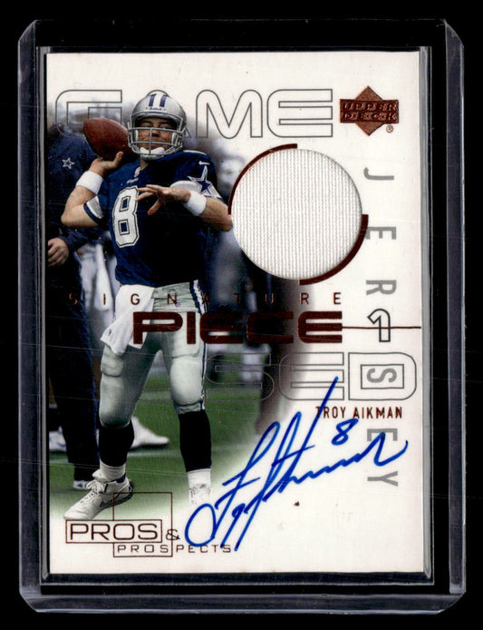 2000 Upper Deck Pros & Prospects #SP-TA Troy Aikman Signature Piece 1