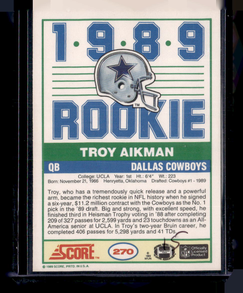 1989 Score #270 Troy Aikman
