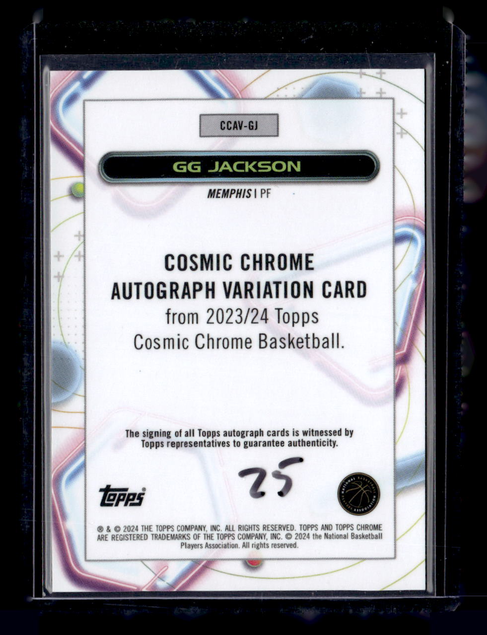2023-24 Topps Chrome Cosmic #CCAV-GJ GG Jackson Auto Gold Refractors #/50