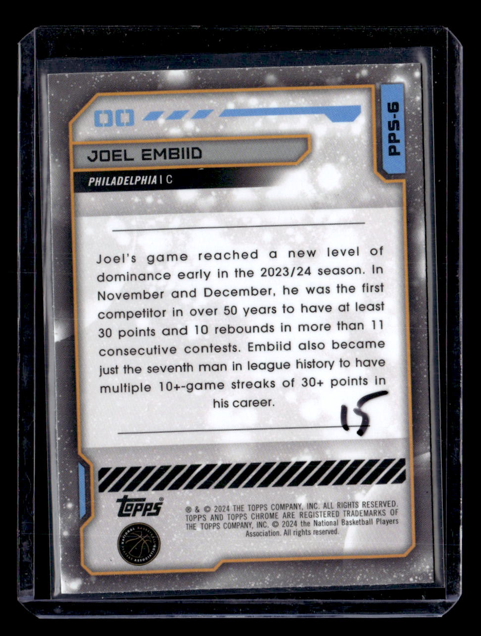 2023-24 Topps Chrome Cosmic #PPS-6 Joel Embiid Planetary Pursuit Sun