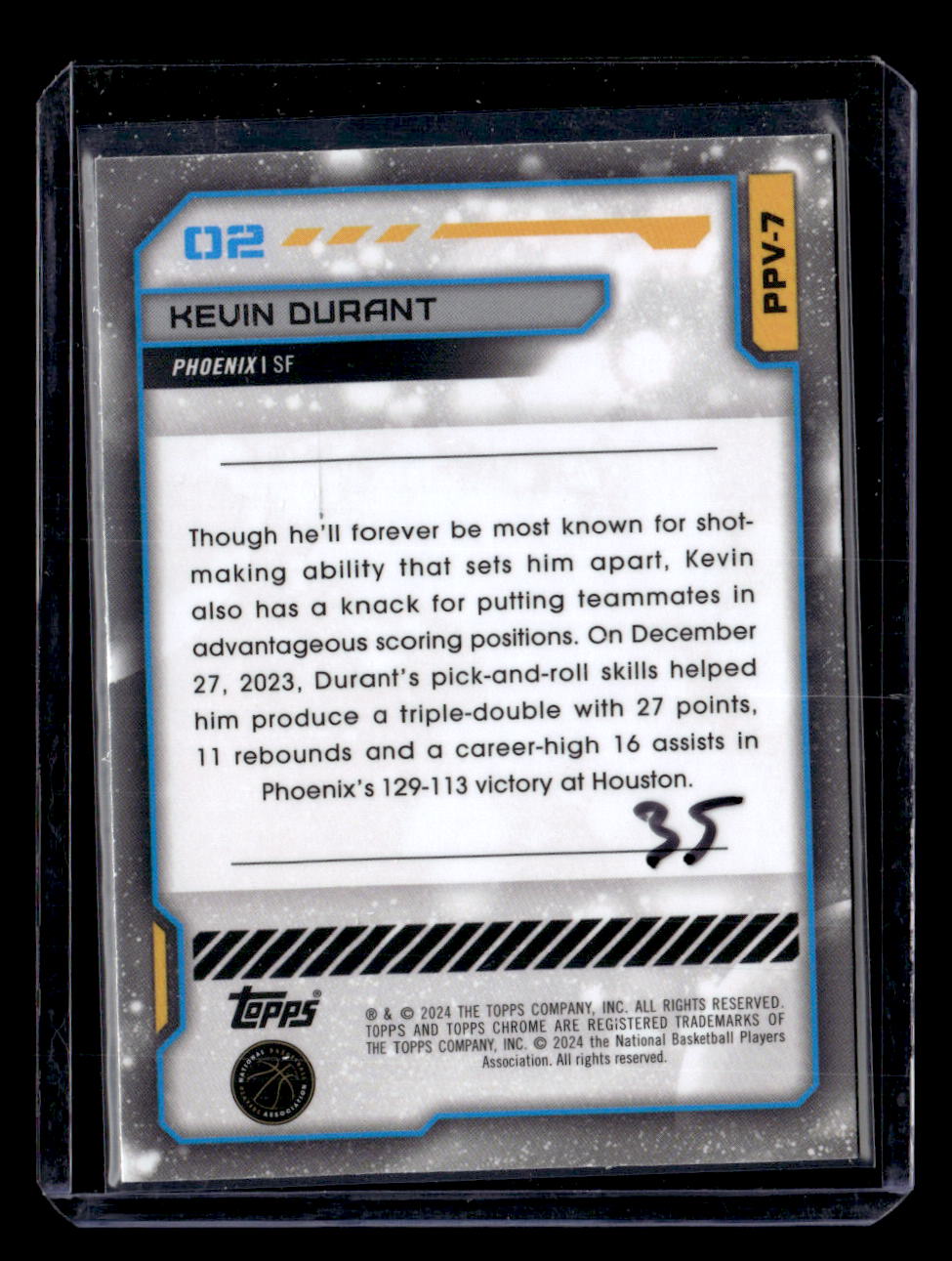 2023-24 Topps Chrome Cosmic #PPV-7 Kevin Durant Planetary Pursuit Venus