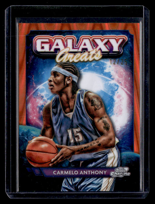 2023-24 Topps Chrome Cosmic #GG-6 Carmelo Anthony Galaxy Orange Refractors #/25