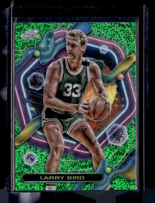 2023-24 Topps Chrome Cosmic #8 Larry Bird Green Space Dust Refractors #/75