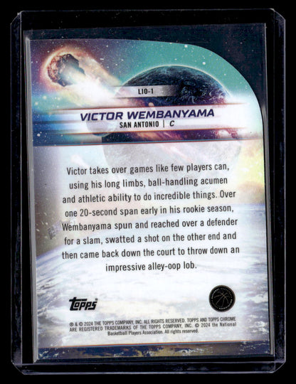 2023-24 Topps Chrome Cosmic #LIO-1 Victor Wembanyama Launched Into Orbit