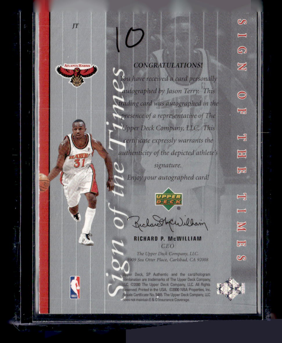 1999-00 SP Authentic #JT Jason Terry Sign of the Times
