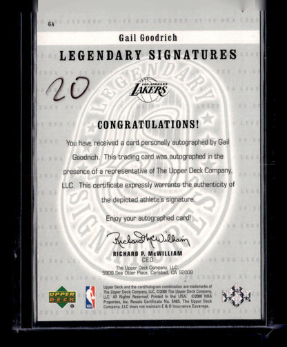 1999-00 Upper Deck Legends #GA Gail Goodrich Legendary Signatures