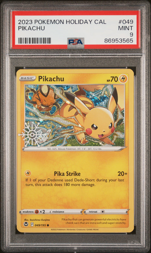 2023 Pokemon Holiday Calendar #049 Pikachu PSA 9