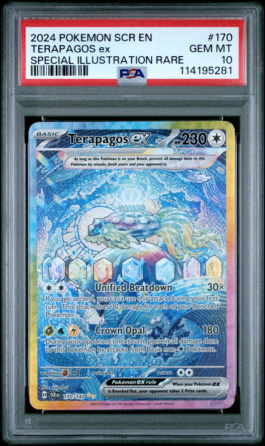 2024 Pokemon Scr En-Stellar Crown #170 Terapagos Ex Special Illustration Rare PSA 10