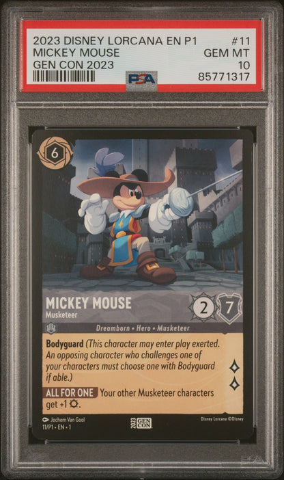 2023 Disney Lorcana En P1-Promo #11 Mickey Mouse Gen Con 2023 PSA 10