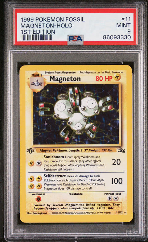 1999 Pokemon Fossil Magneton-Holo #11 PSA 9