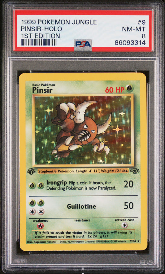 1999 Pokemon Jungle Pinsir-Holo #9 PSA 8