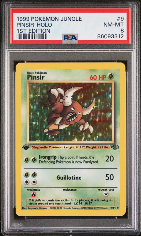 1999 Pokemon Jungle Pinsir-Holo #9 PSA 8