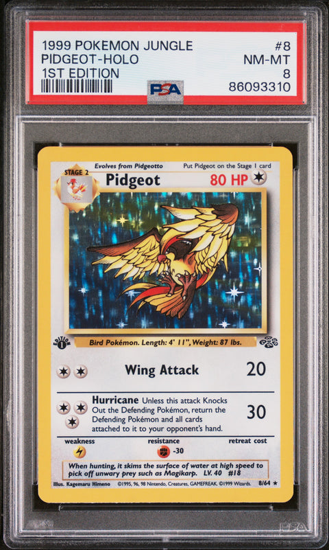 1999 Pokemon Jungle Pidgeot-Holo #8 PSA 8