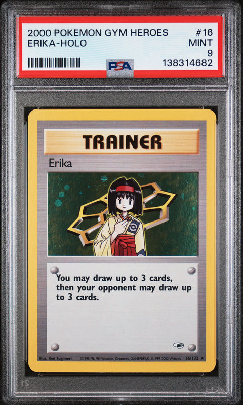 2000 Pokemon Gym Heroes #16 Erika-Holo PSA 9