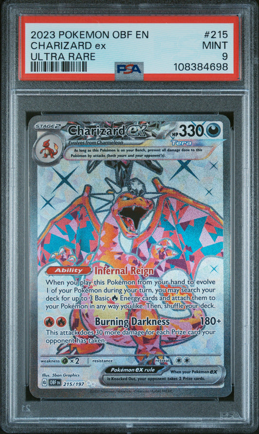 2023 Pokemon Obf En-Obsidian Flames #215 Charizard Ex Ultra Rare PSA 9