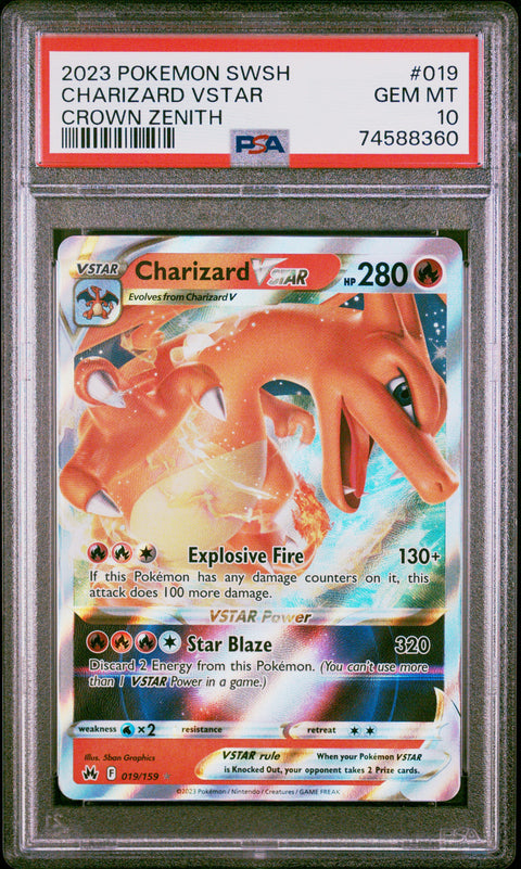2023 Pokemon Sword And Shield Crown Zenith #019 Charizard Vstar Crown Zenith PSA 10