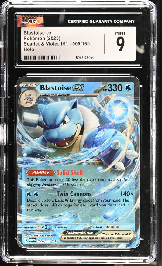 2023 Scarlet & Violet 151 #009/165 Blastoise ex CGC 9