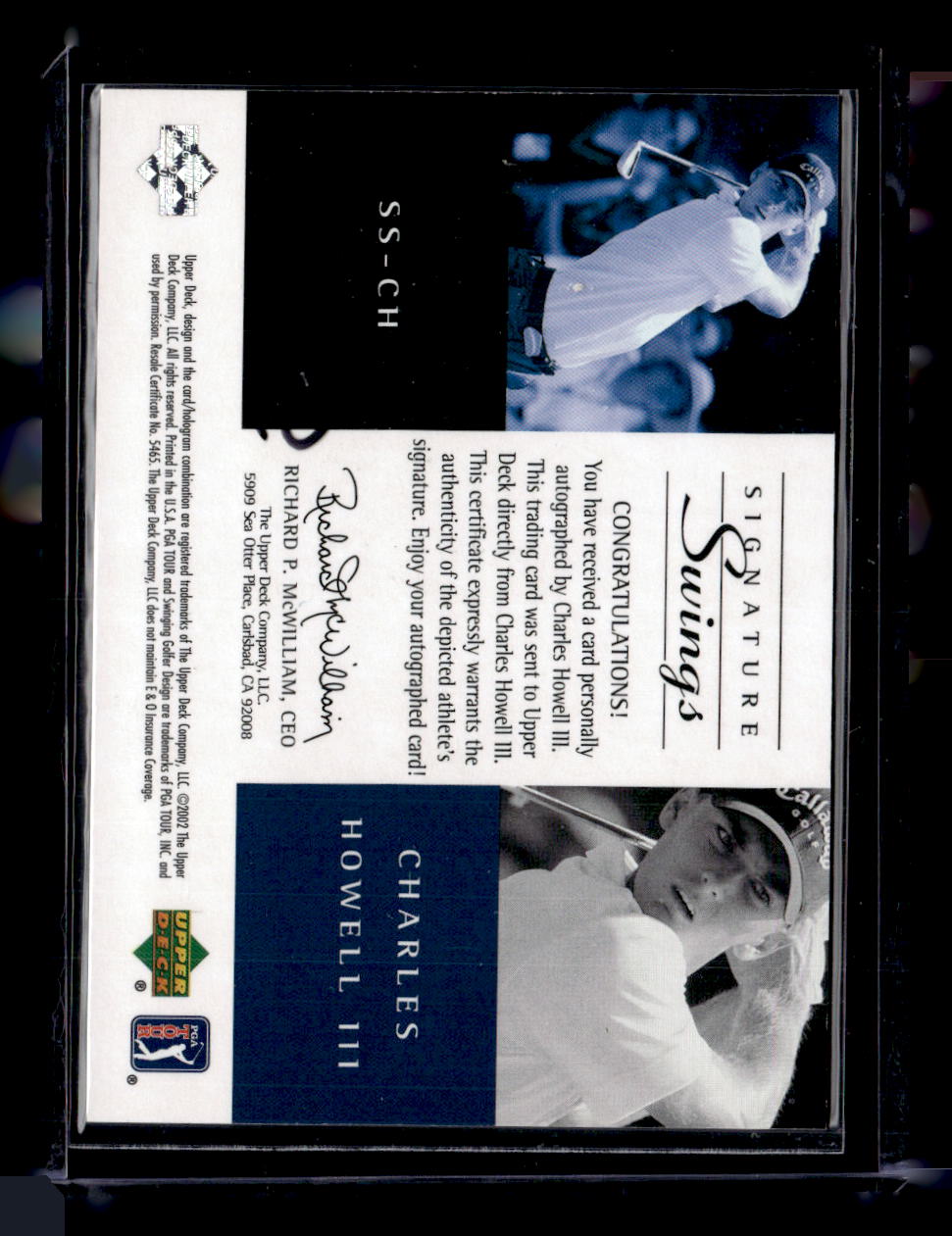 2002 SP Game Used #CH Charles Howell III Signature Swings