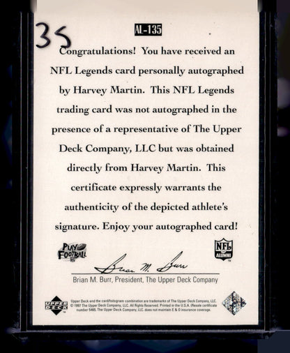 1997 Upper Deck Legends #AL-135 Harvey Martin Autographs