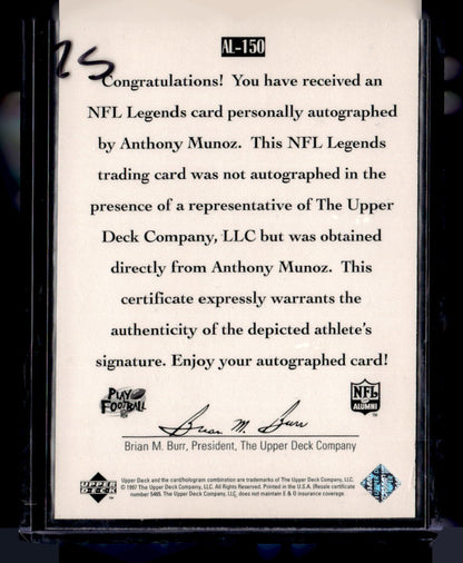 1997 Upper Deck Legends #AL-150 Anthony Munoz Autographs