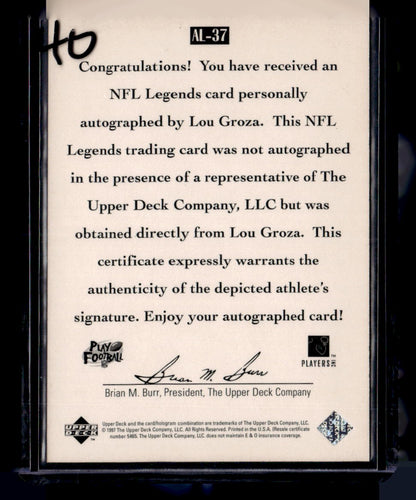 1997 Upper Deck Legends #AL-37 Lou Groza Autographs