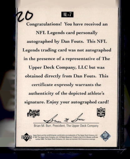 1997 Upper Deck Legends #AL-7 Dan Fouts Autographs