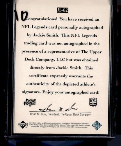 1997 Upper Deck Legends #AL-62 Jackie Smith Autographs