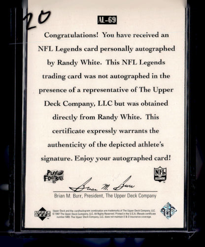 1997 Upper Deck Legends #AL-69 Randy White Autographs