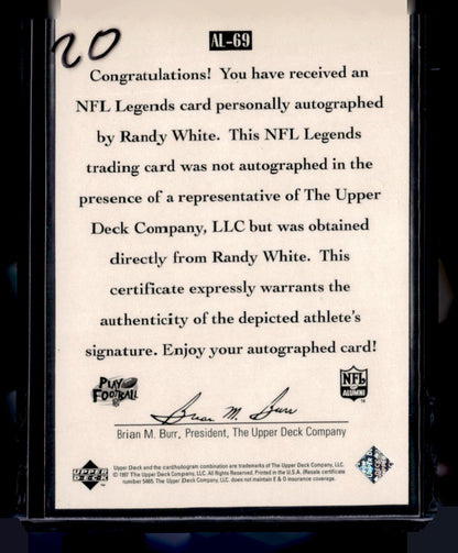1997 Upper Deck Legends #AL-69 Randy White Autographs