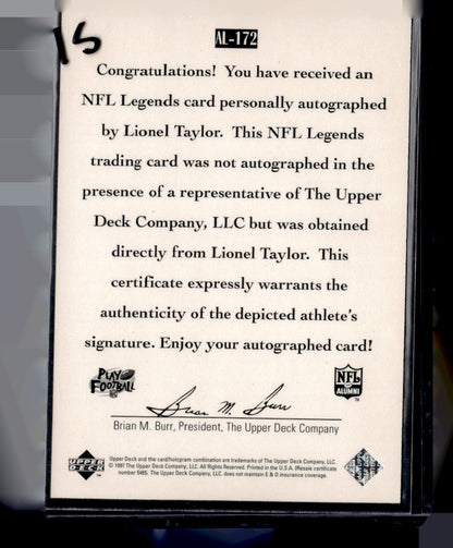 1997 Upper Deck Legends #AL--172 Lionel Taylor Autographs