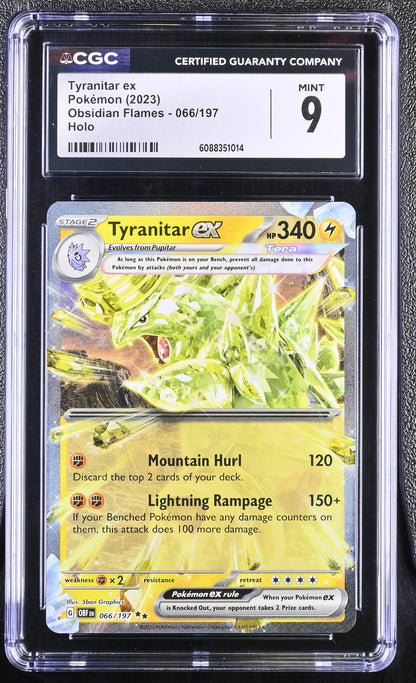 2023 Obsidian Flames #066/197 Tyranitar ex CGC 9