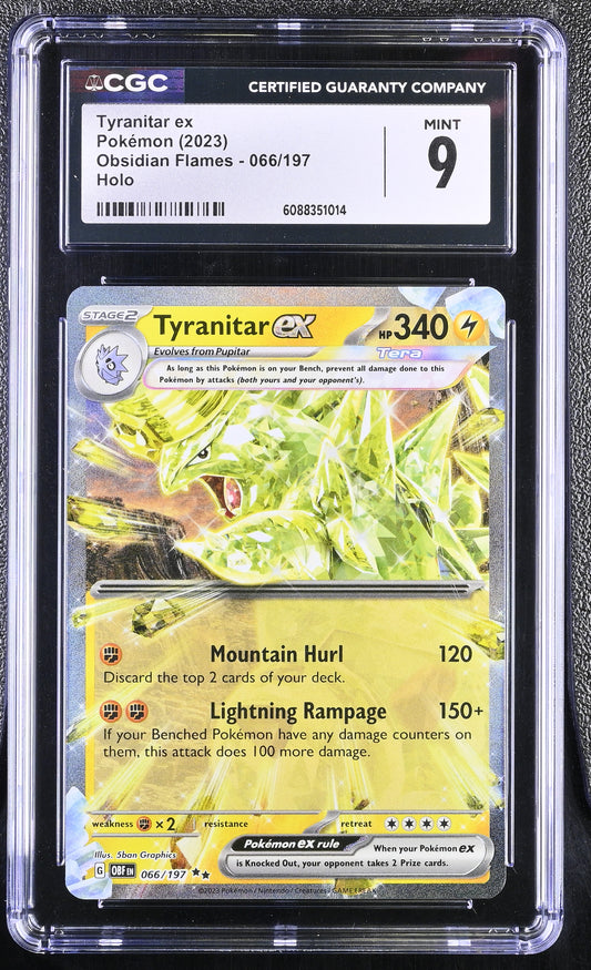 2023 Obsidian Flames #066/197 Tyranitar ex CGC 9