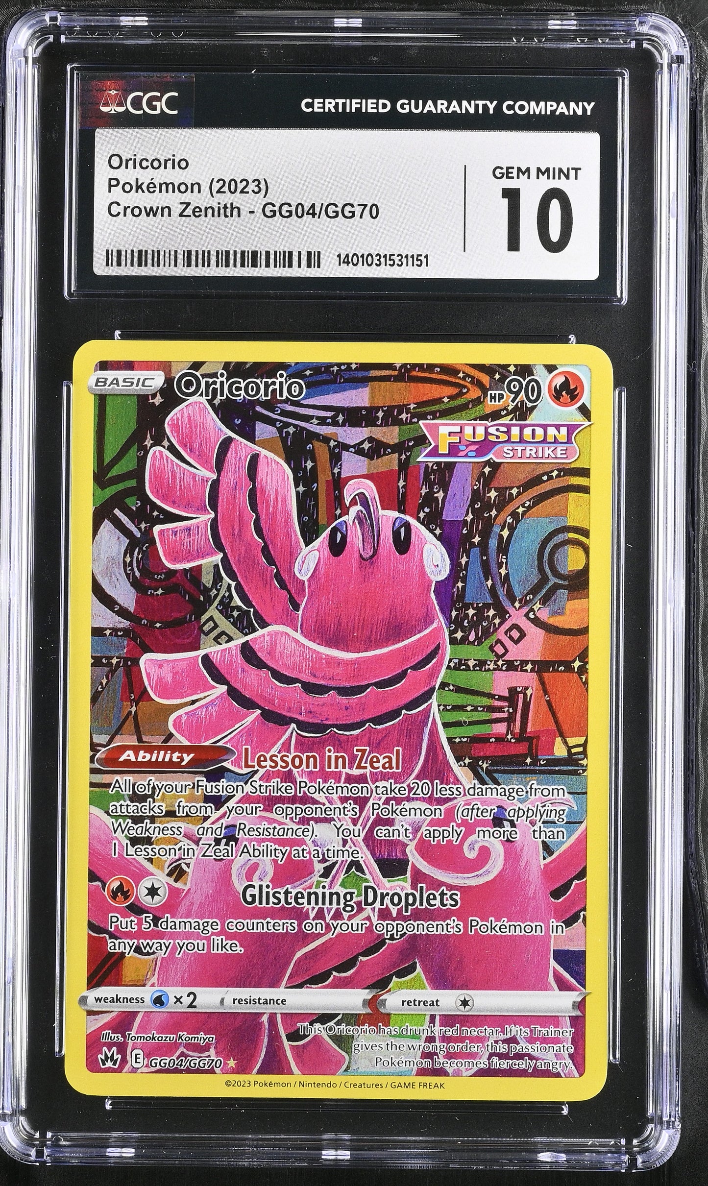 2023 Crown Zenith #GG04/GG70 Oricorio CGC 10