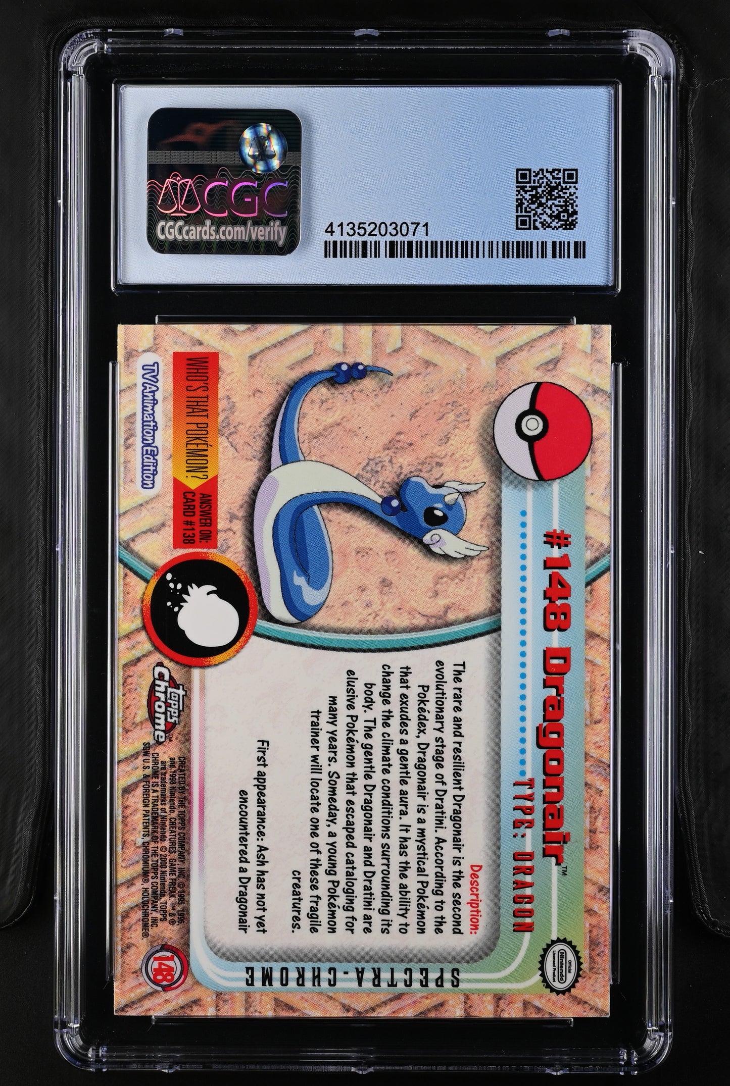 2000 Chrome Series 2 #148 Dragonair CGC 8
