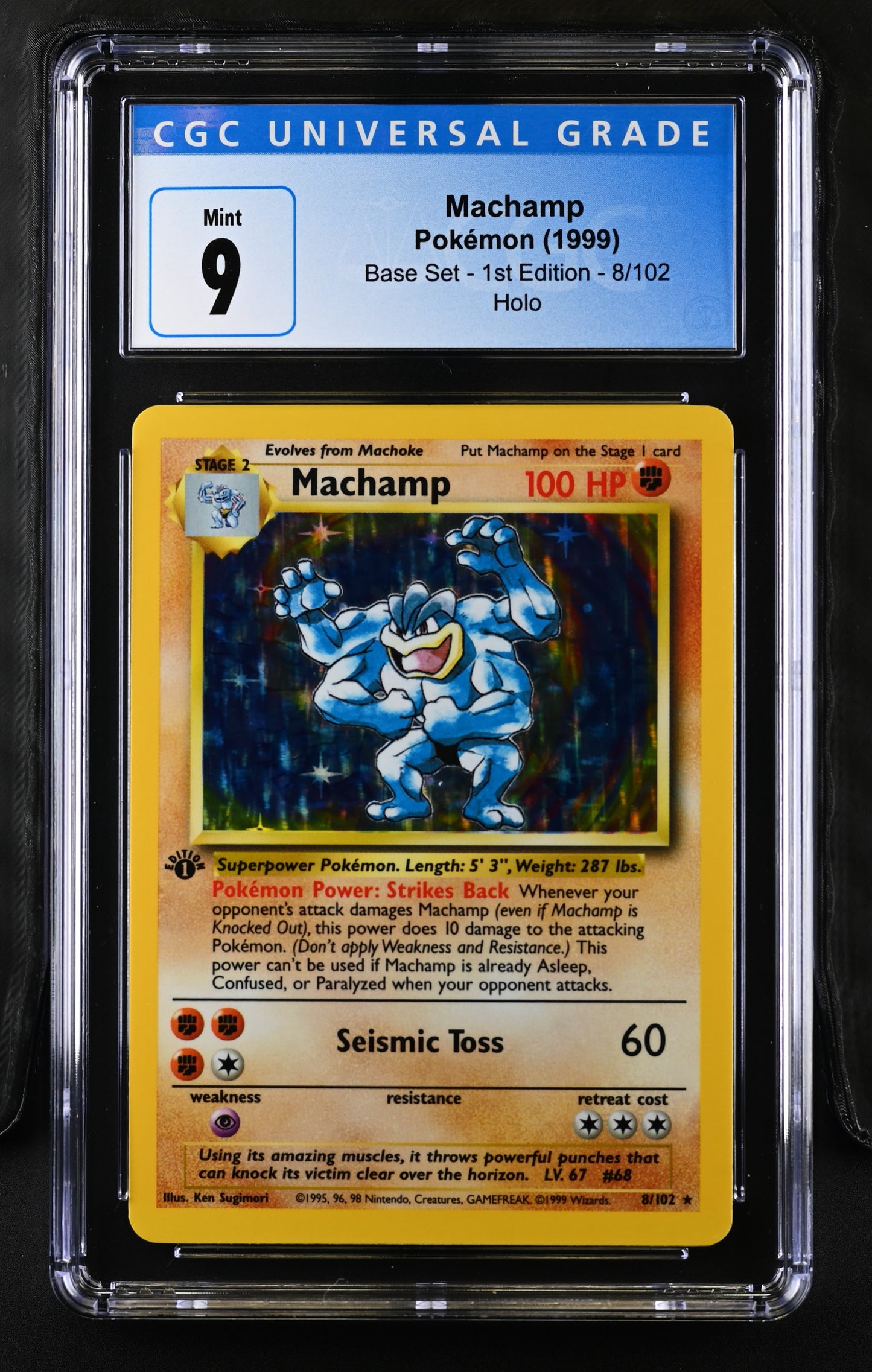 1999 Base Set - 1st Ed. #8/102 Machamp CGC 9