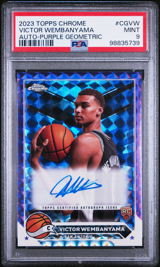 2023 Topps Chrome #CGVW Victor Wembanyama Auto-Purple Geometric PSA 9 98835739