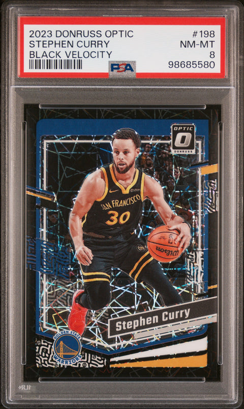 2023 Panini Donruss Optic #198 Stephen Curry Black Velocity PSA 8 98685580