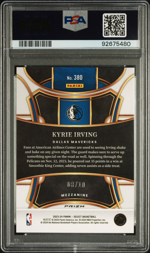 2023 Panini Select #380 Kyrie Irving Gold Cracked Ice PSA 10 92675480
