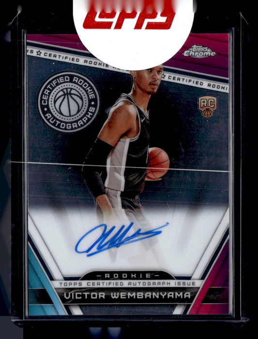 2023-24 Topps Chrome #CRA-VW Victor Wembanyama Certified Rookie Autographs