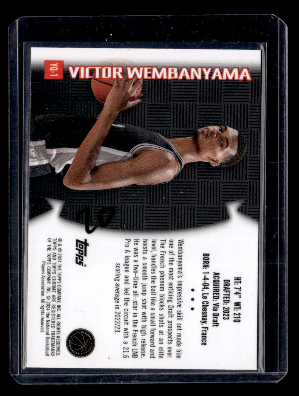 2023-24 Topps Chrome #YQ-1 Victor Wembanyama Youthquake