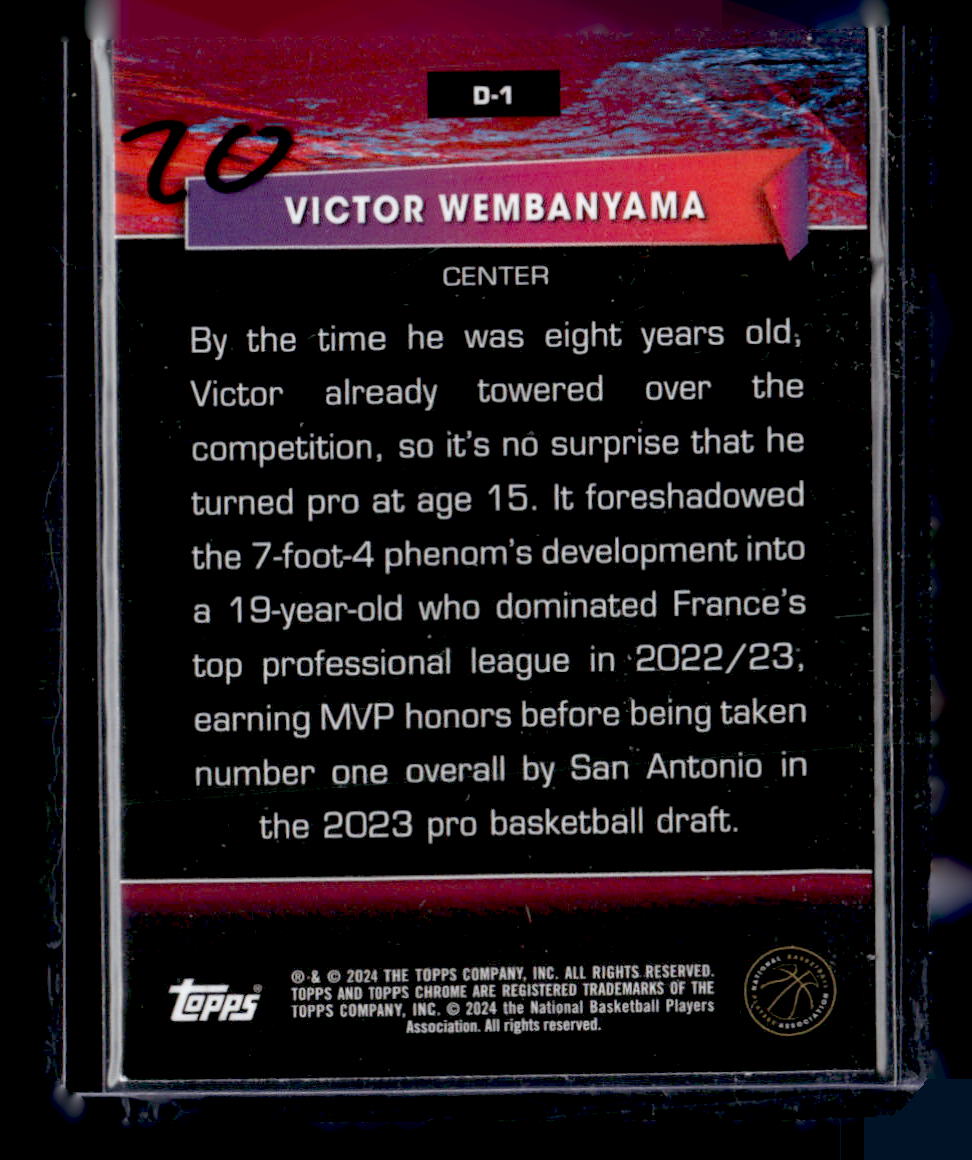 2023-24 Topps Chrome #D-1 Victor Wembanyama Destiny Geometric Purple
