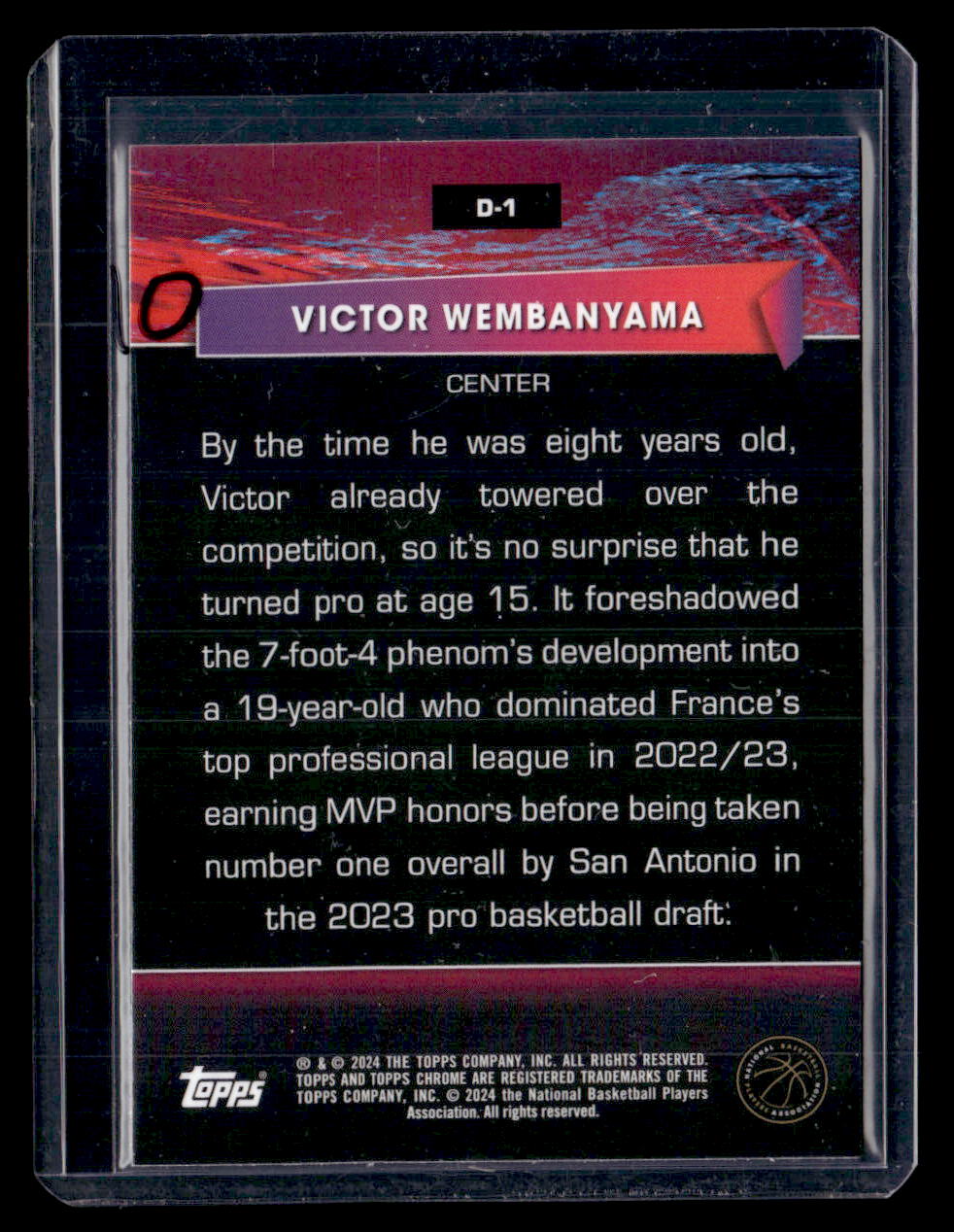 2023-24 Topps Chrome #D-1 Victor Wembanyama Destiny