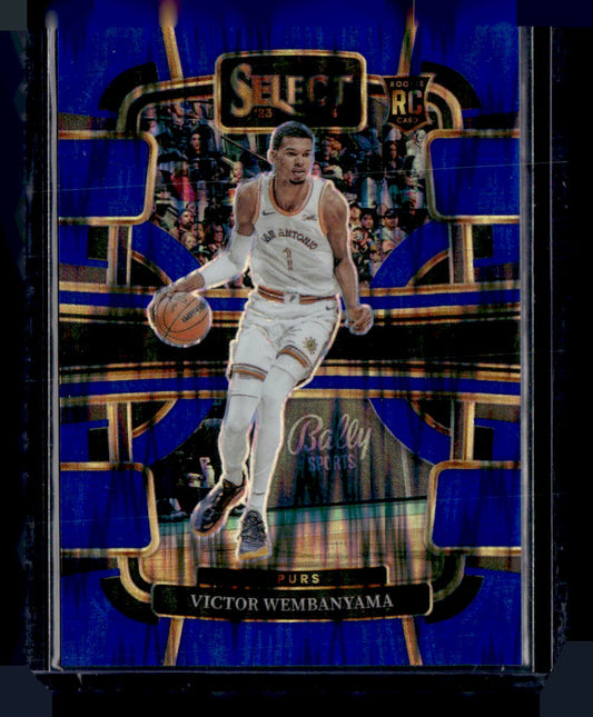 2023-24 Panini Select #87 Victor Wembanyama Blue Flash Prizms #/99