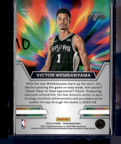 2023-24 Panini Prizm #3 Victor Wembanyama Instant Impact