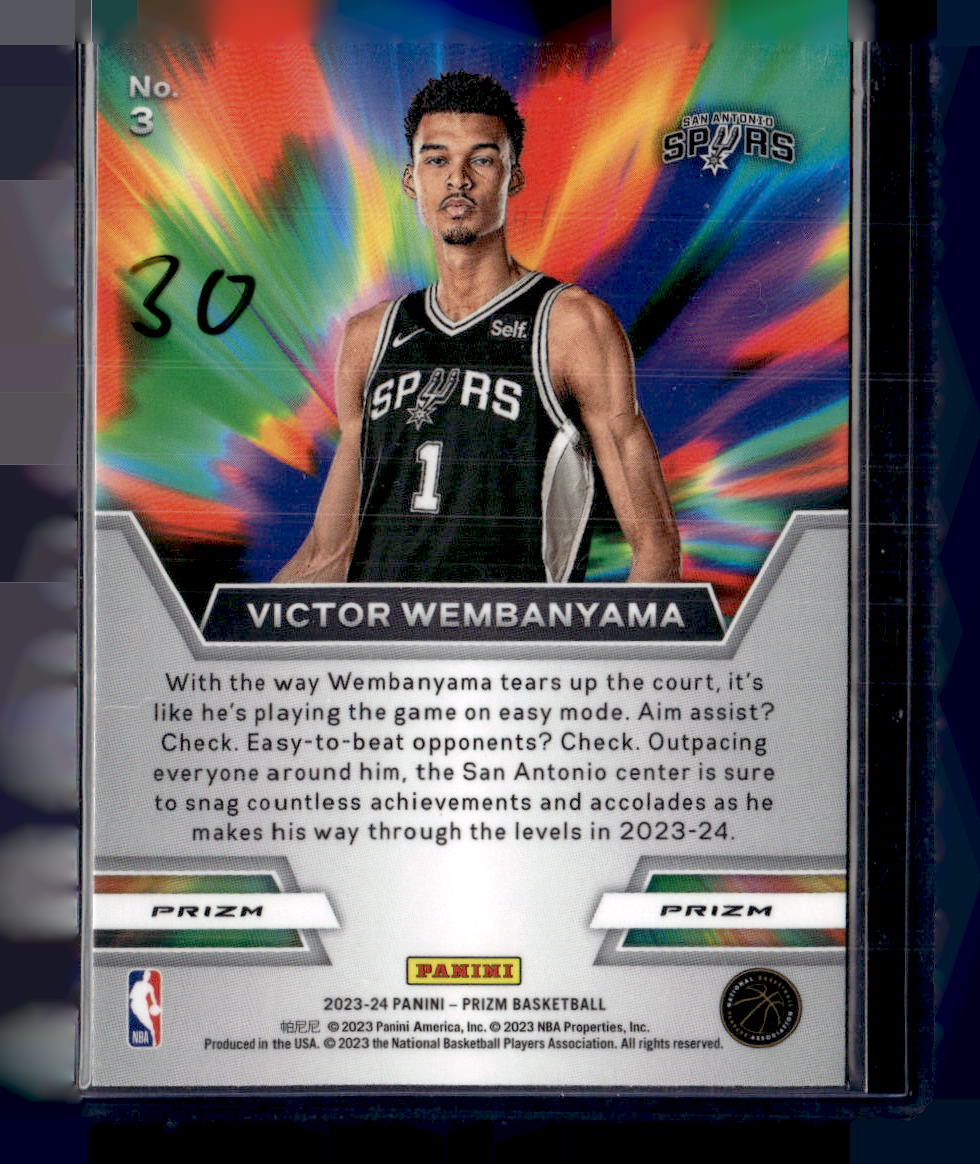 2023-24 Panini Prizm #3 Victor Wembanyama Instant Impact Prizms Silver
